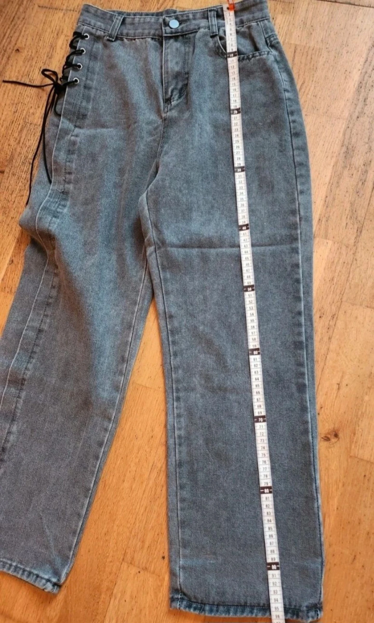🙂 Grijze jeans met veters – Maat 36/S – photo 5